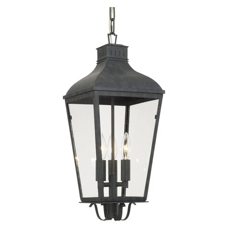 Crystorama Dumont Outdoor 3 Light Graphite Chandelier DUM-9805-GE